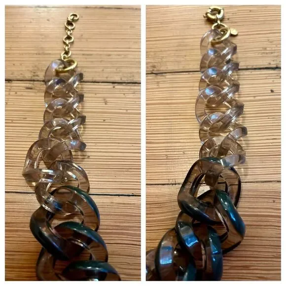 J.CREW Ombre Lucite Chunky Link Necklace. - Picture 14 of 15